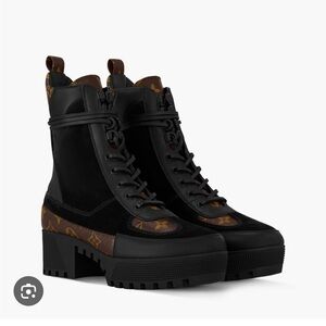 Louis Vuitton Laureate Combat Boots - Black and Brown 38